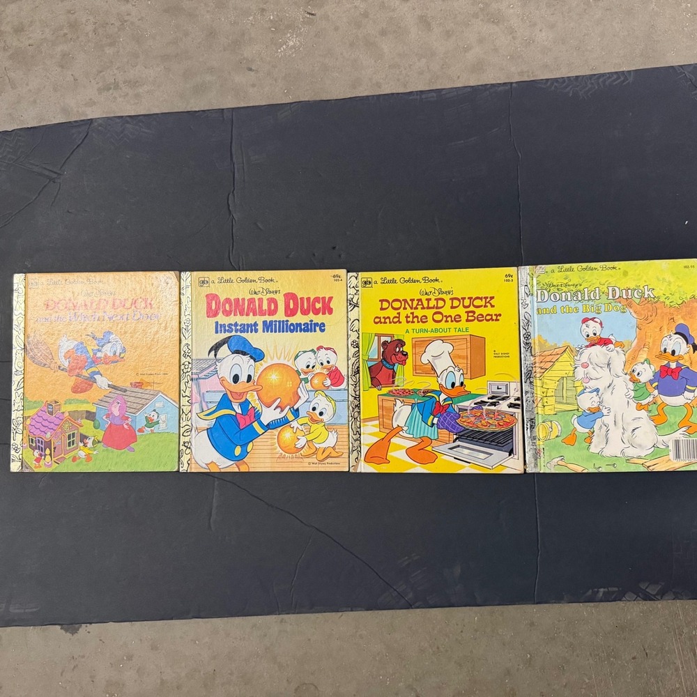 Walt Disney Donald Duck Little Golden Books Lot of 4 Vintage Hardcover Stories